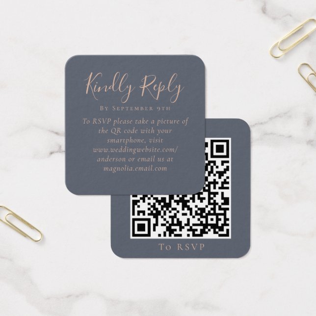 Cartes De Visite Site mariage QR Code RSVP (Bureau)