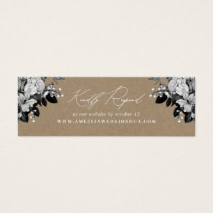 Cartes De Visite Site web de Mariage Floral Rustique Chic Industrie