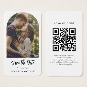 Cartes De Visite Site Web de Mariage Moderne avec Code QR Photo Enr