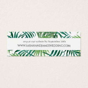 Cartes De Visite Site Web Mariage Wild Tropical Palm Leaf Mini cart