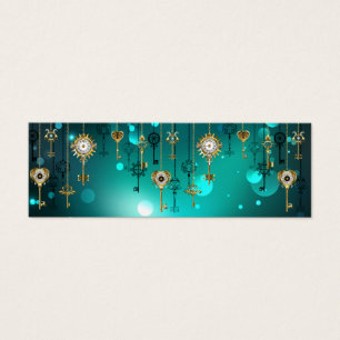 Cartes De Visite Skeleton Keys on Green Background