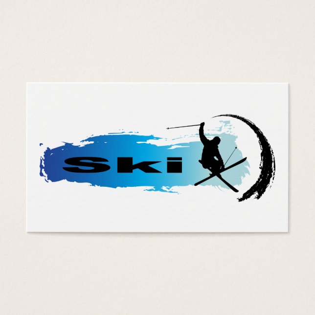 Cartes De Visite Ski unique (Devant)