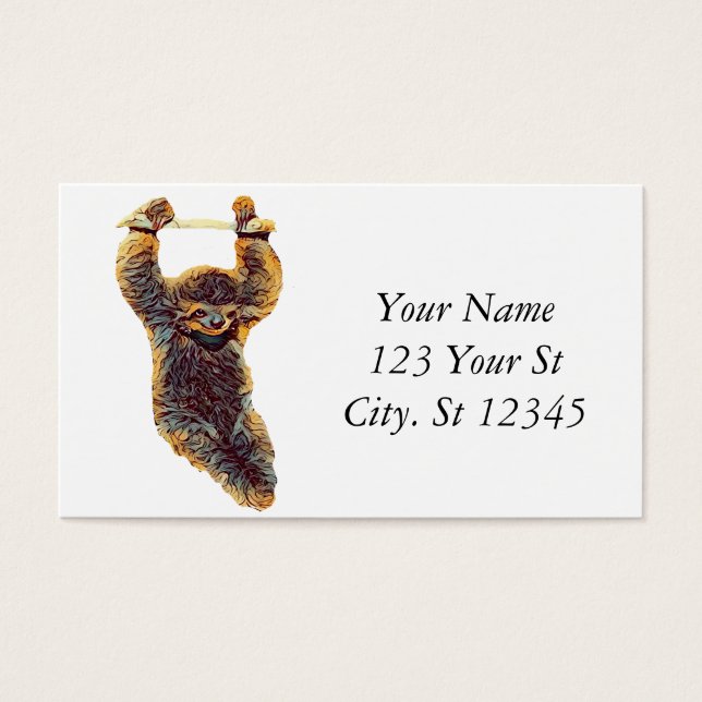Cartes De Visite Sloth Hanging Out Thunder_Cove (Devant)