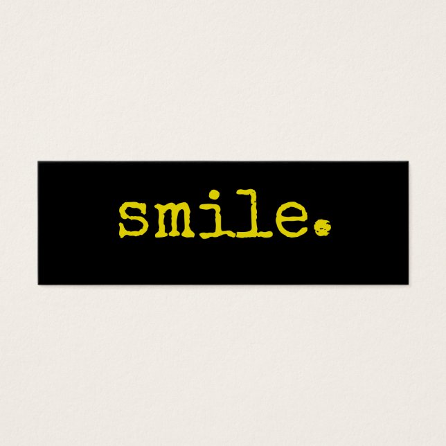 Cartes De Visite Smile Yellow Black Typographie (Devant)