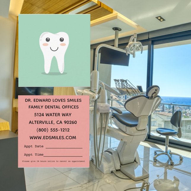 Cartes de visite Smiling Tooth Happy Dentist (Créateur téléchargé)