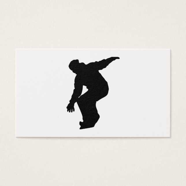 Cartes De Visite Snowboardeur Silhouette (Devant)