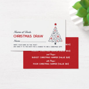 Cartes De Visite Snowflake Tree, Noël Party Raffle Billets