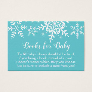 Cartes De Visite Snowflakes Baby Boy Shower Turquoise Apportez un l