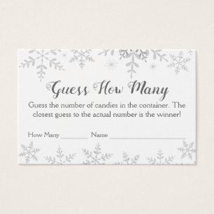 Cartes De Visite Snowflakes d'hiver Baby shower Devinez combien de