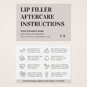 Cartes De Visite Soins Après-Complétion des Lèvres Soft Taupe Class