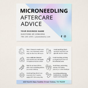 Cartes De Visite Soins Après Microneedling Pastel Holographique