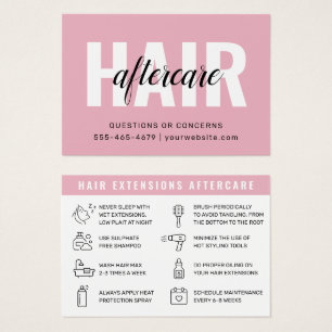 Cartes De Visite Soins après-vente des extensions de cheveux rose m