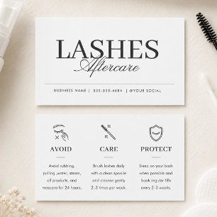 Cartes De Visite Soins des Cils Noir Minimaliste Encadré de Après-S