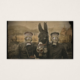 Cartes De Visite Soldats âne et masques de gaz