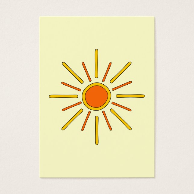 Cartes De Visite Soleil d'été. Jaune et orange. (Devant)