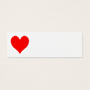Cartes De Visite Solide Rouge Rouge mignon Coeur