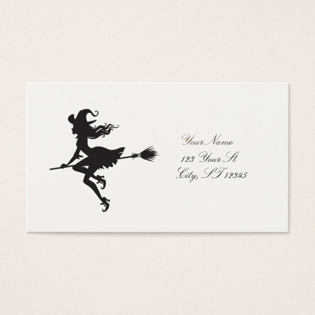 Cartes De Visite Sorcière Broom Halloween Thunder_Cove (Devant)