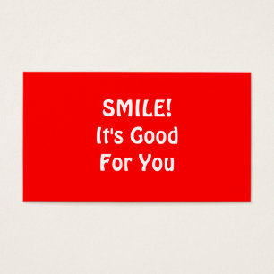 Cartes De Visite SOURIRE ! Il est bon pour vous. Rouge