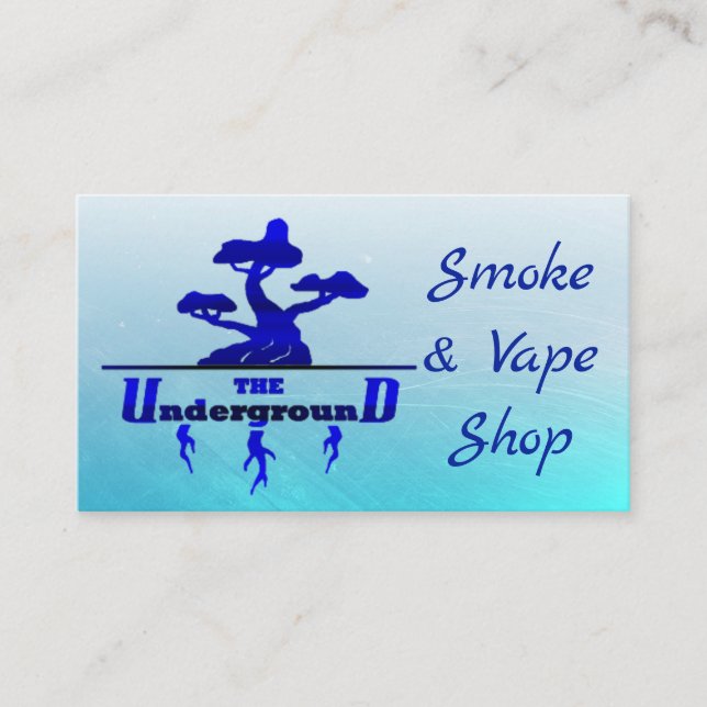 Cartes de visite souterraines bleu cobalt (Devant)