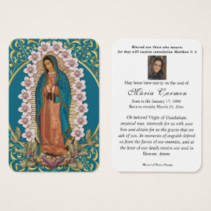 Cartes De Visite Spanish Virgin Mary Guadalupe Catholic Funeral