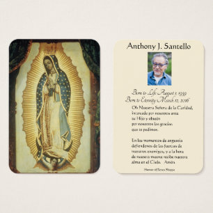 Cartes De Visite Spanish Virgin Mary Guadalupe Catholic Funeral