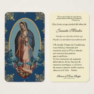 Cartes De Visite Spanish Virgin Mary Holly Religious Prayer Card