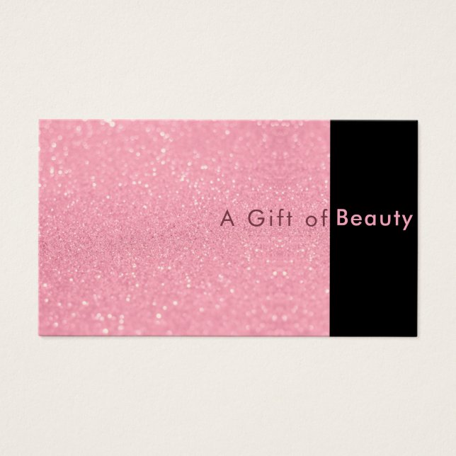 Cartes De Visite Sparkle Pink Salon & Certificat Cadeau Spa (Devant)