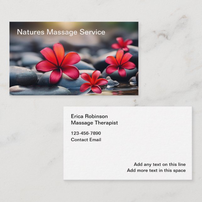 Cartes de visite Spas de massage de beauté (Devant / Derrière)