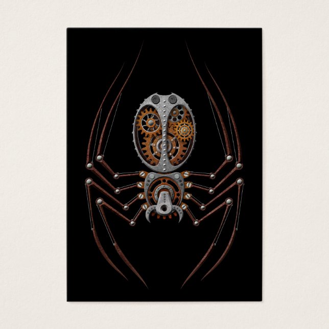 Cartes De Visite Spider Steampunk, arrière - plan noir (Devant)