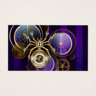 Cartes De Visite Spider Steampunk sur Arrière - plan pourpre
