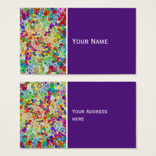 Cartes De Visite Spirales de points colorés Peinture à la main 2
