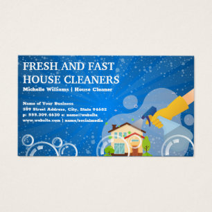 Cartes De Visite Spray de nettoyage à domicile   Bulles de savon