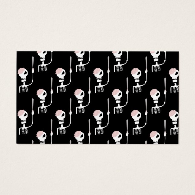 Cartes De Visite Squelette d'Halloween avec une épée  (Devant)