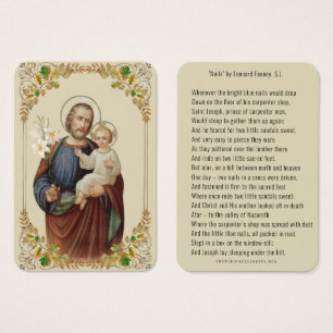Cartes De Visite St Joseph Poème religieux "Nails" par Feeney