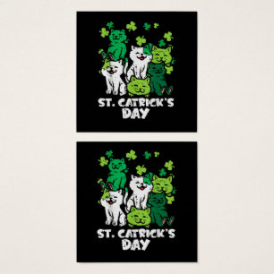 Cartes De Visite St Patricks Catricks Day Cats Saint Pattys