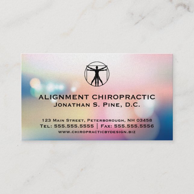 Cartes de visite standard élégants de chiropractie (Devant)