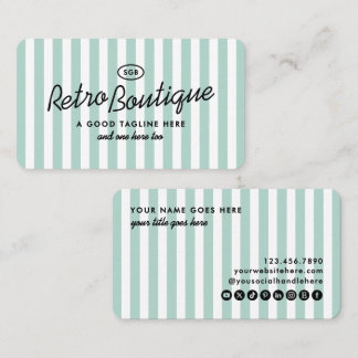 Cartes de visite standard rayées vintage côtières