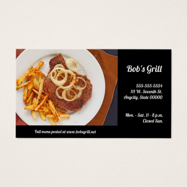 Cartes De Visite Steak et frites (Devant)
