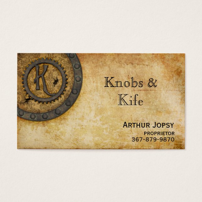 Cartes De Visite Steampunk Monogram Antique K (Devant)