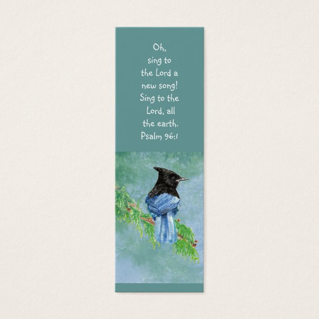 Cartes De Visite Stellar Jay Oiseau Écriture Bible Signet (Devant)