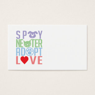 Cartes De Visite Stérilisez le neutre adoptent l'amour 2