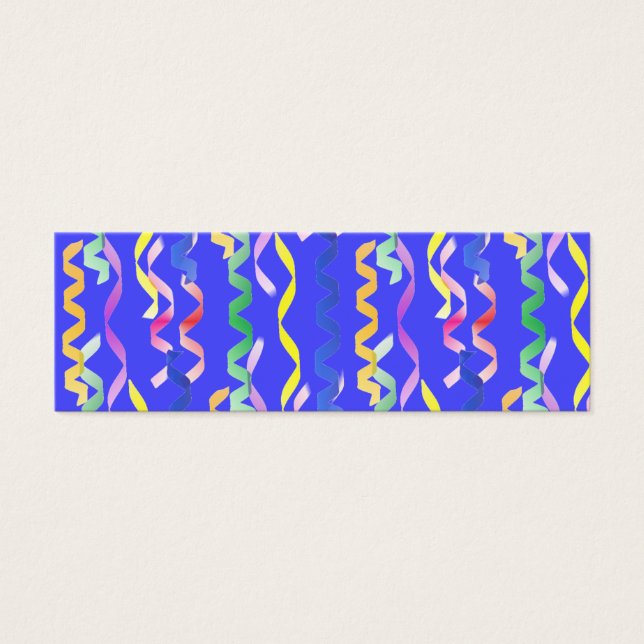 Cartes De Visite Streamers multipartis sur Neon Blue (Devant)
