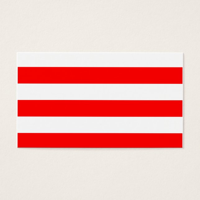 Cartes De Visite Stripes - Blanc et Rouge (Devant)