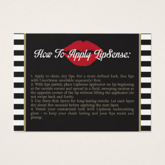 Cartes De Visite Stripes - Lèvres - Or - Comment appliquer - Consei