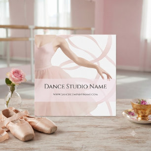 Cartes De Visite Studio de danse Ballerine Rose pastel Réseaux soci