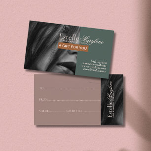 Cartes De Visite Studio De Photo Brown Vert Élégant