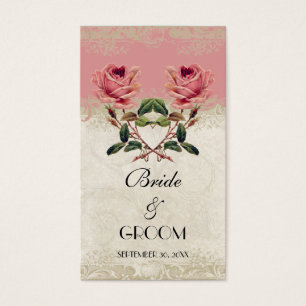Cartes De Visite Style baroque Rose Vintage Favoriser les étiquette