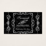 Cartes De Visite Style Chalkboard Rustic Swirl Couples Favoriser le<br><div class="desc">PALETTE DE COULEUR : COLLECTION DE DESIGN noir et blanc : Il s'agit d'une paire de douche, accueil de mariage ou Fête des mariées Favor Gift Card. Pour les utiliser sur vos faveurs, il suffit de percer un trou dans une extrémité de la carte et d'attacher un ruban correspondant (non...</div>