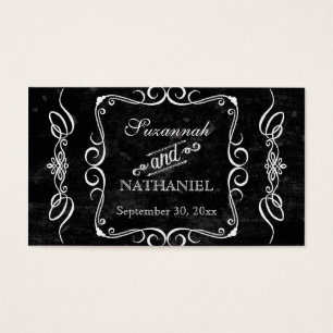 Cartes De Visite Style Chalkboard Rustic Swirl Couples Favoriser le