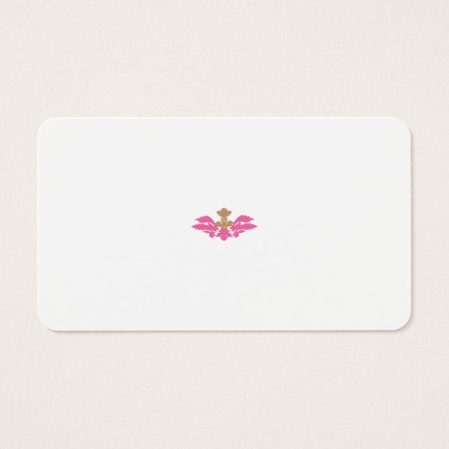 Cartes De Visite Style Décor, Rose Chaud, Laiton Antique (Devant)